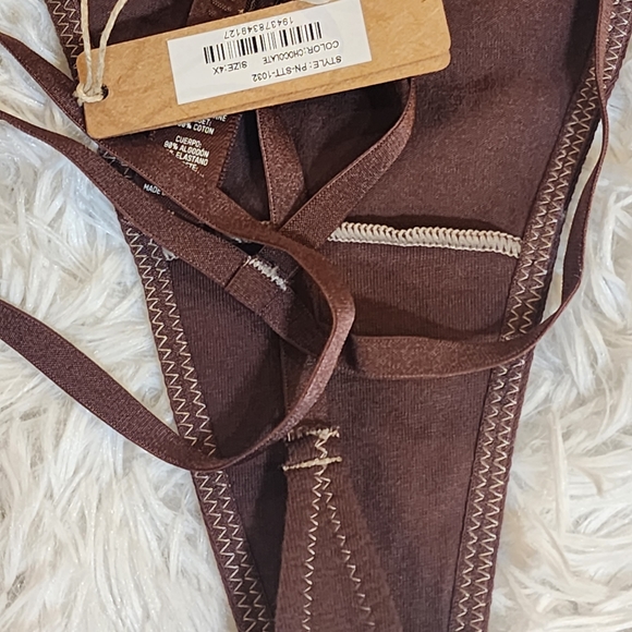SKIMS COTTON JERSEY T-STRING THONG | CHOCOLATE/4X - Picture 9 of 13